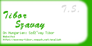 tibor szavay business card